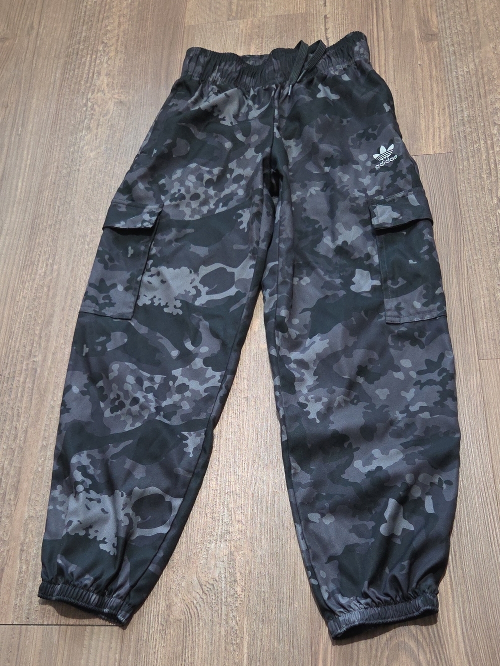 Adidas Kids Black & Gray Camo Jogger Cargo Pants